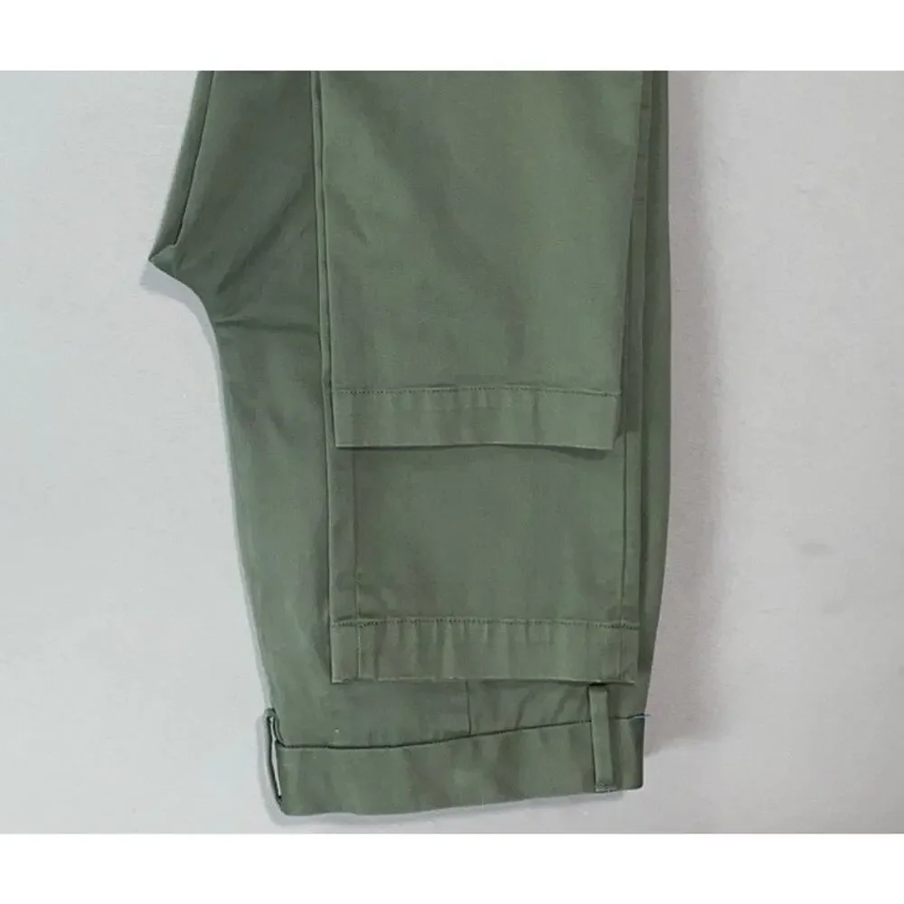 Banana Republic Fulton Fit Flat Front Stretch Cotton Chino Pants. Green, 34X32.5